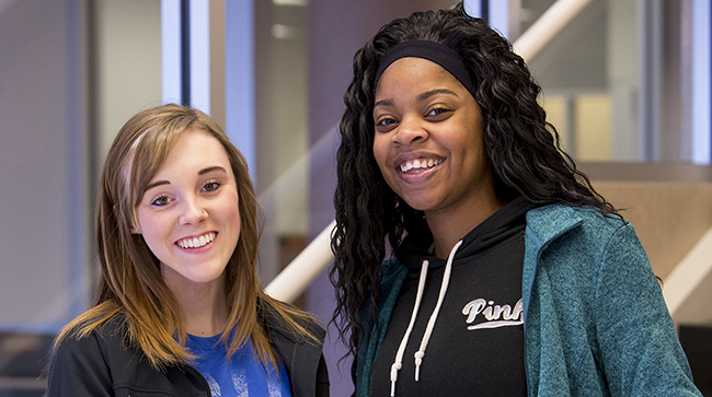 Two smiling students